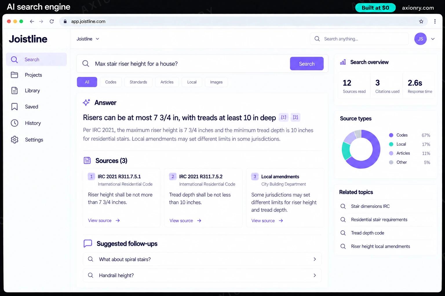 AI search engine: the Joistline portal, an example of the finished product