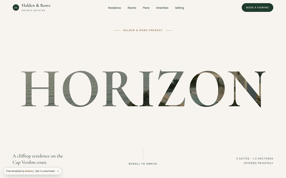 Villa Horizon, a free real estate property website template